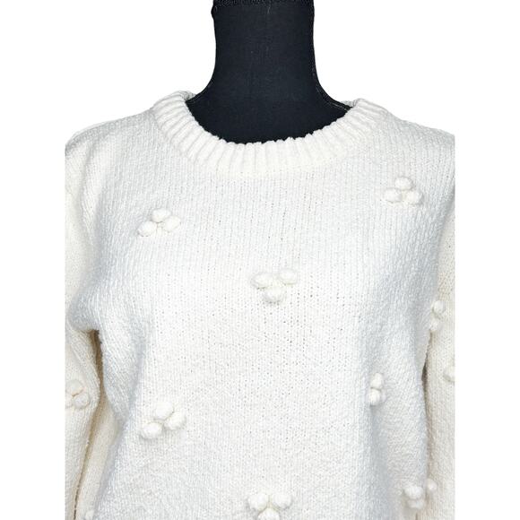 Madewell Embroidered Sweater XXS Crew Neck Long Sleeve Ribbed Knit Pullover - Picture 3 of 6